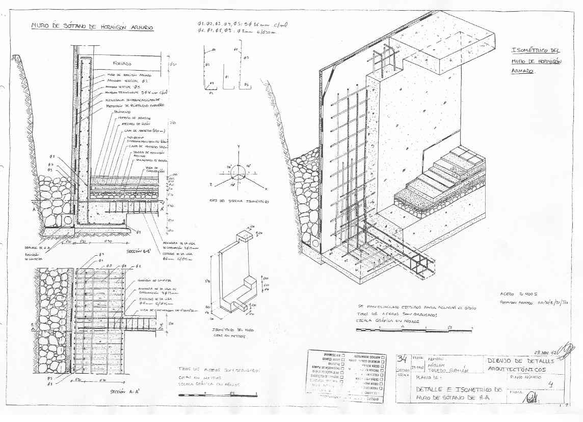 detalle de muro de hormigon armado